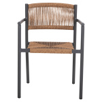 ΠΟΛΥΘΡΟΝΑ ΑΛΟΥΜΙΝΙΟΥ STER HM5786.12 ΑΝΘΡΑΚΙ-ΣΥΝΘ.RATTAN ΜΠΕΖ 55,5x53x78Υεκ. - Image 3