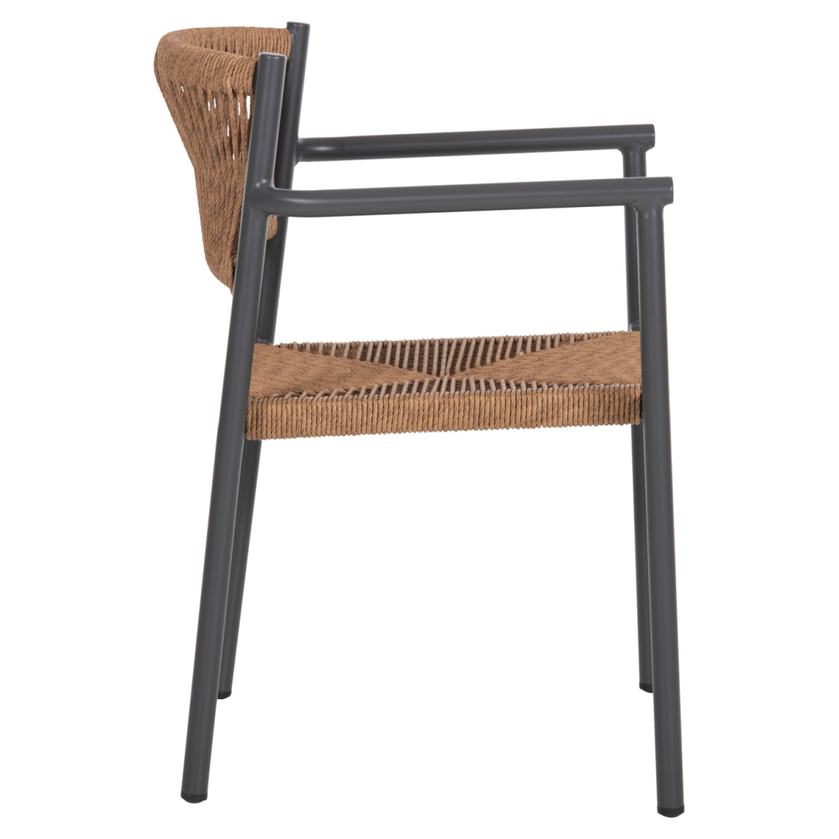 ΠΟΛΥΘΡΟΝΑ ΑΛΟΥΜΙΝΙΟΥ STER HM5786.12 ΑΝΘΡΑΚΙ-ΣΥΝΘ.RATTAN ΜΠΕΖ 55,5x53x78Υεκ. - Image 4