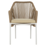ΠΟΛΥΘΡΟΝΑ ΑΛΟΥΜΙΝΙΟΥ LOKKI HM5855.01 ΛΕΥΚΟ ΜΕ ΣΧΟΙΝΙ WICKER PE ΜΠΕΖ 56x66x82Υ εκ. - Image 3