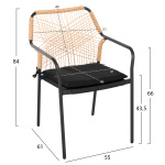 ΠΟΛΥΘΡΟΝΑ ΑΛΟΥΜΙΝΙΟΥ TROTTER HM5865.11 ΣΚΟΥΡΟΣ ΓΚΡΙ ΣΚΕΛΕΤΟΣ ΜΕ WICKER ΜΠΕΖ & ΜΑΥΡΟ ΜΑΞΙΛΑΡΙ - Image 2