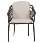 ΠΟΛΥΘΡΟΝΑ ΑΛΟΥΜΙΝΙΟΥ BOLLY HM6080 ΚΑΦΕ-ΣΥΝΘ.RATTAN ΚΑΦΕ-ΜΠΕΖ ΜΑΞΙΛΑΡΙΑ 58,5x67x86Υεκ - Image 3