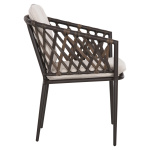 ΠΟΛΥΘΡΟΝΑ ΑΛΟΥΜΙΝΙΟΥ BOLLY HM6080 ΚΑΦΕ-ΣΥΝΘ.RATTAN ΚΑΦΕ-ΜΠΕΖ ΜΑΞΙΛΑΡΙΑ 58,5x67x86Υεκ - Image 4