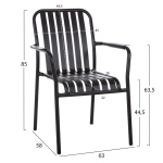 ΠΟΛΥΘΡΟΝΑ ΑΛΟΥΜΙΝΙΟΥ RACHEL HM6088.01 ΜΑΥΡΗ 63x58x85Υεκ. - Image 2