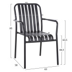 ΠΟΛΥΘΡΟΝΑ ΑΛΟΥΜΙΝΙΟΥ RACHEL HM6088.10 ΑΝΘΡΑΚΙ 63x58x85Υεκ. - Image 2
