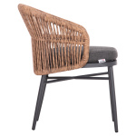 ΠΟΛΥΘΡΟΝΑ ΑΛΟΥΜΙΝΙΟΥ ORIN HM6265.01 ΣΚΟΥΡΟ ΓΚΡΙ- P.E.RATTAN ΣΕ ΦΥΣΙΚΟ 58x61x75Υεκ. - Image 4