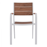 ΠΟΛΥΘΡΟΝΑ ΑΛΟΥΜΙΝΙΟΥ SAGA ΛΕΥΚΗ ΜΕ POLYWOOD HM5127.01 55x56x85Υ εκ. - Image 3
