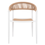 ΠΟΛΥΘΡΟΝΑ ΑΛΟΥΜΙΝΙΟΥ GRET HM5854.01 ΛΕΥΚΗ PE RATTAN ΜΠΕΖ 56x55,5x78Υεκ. - Image 3
