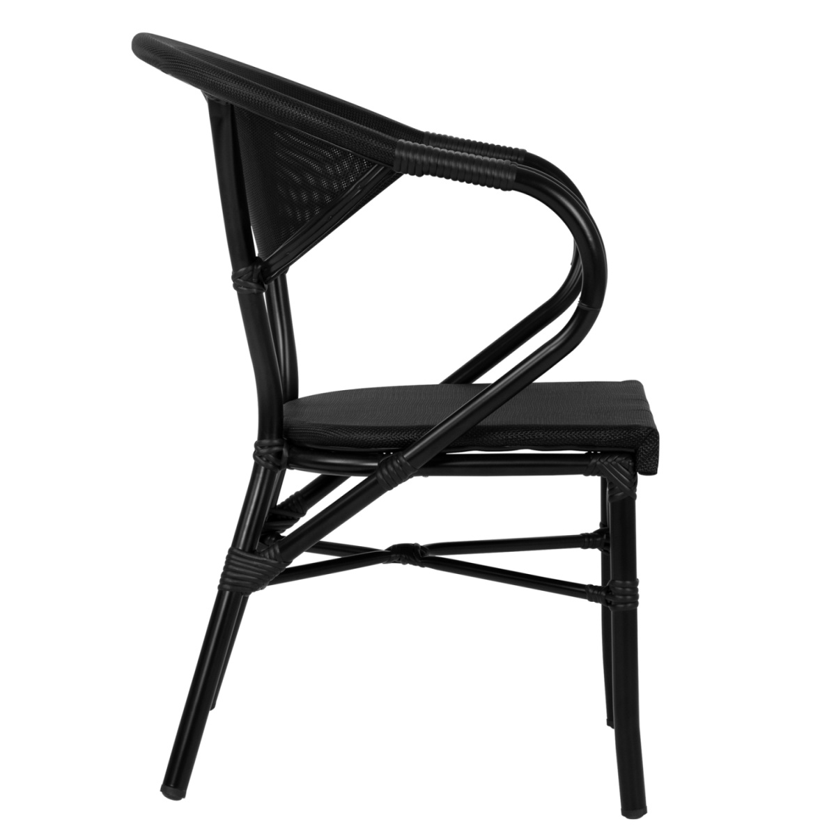 ΠΟΛΥΘΡΟΝΑ ΑΛΟΥΜΙΝΙΟΥ CLAY BAMBOO LOOK ΜΑΥΡΗ ΜΕ TEXTLINE HM5025.02 59x60x82 cm - Image 4