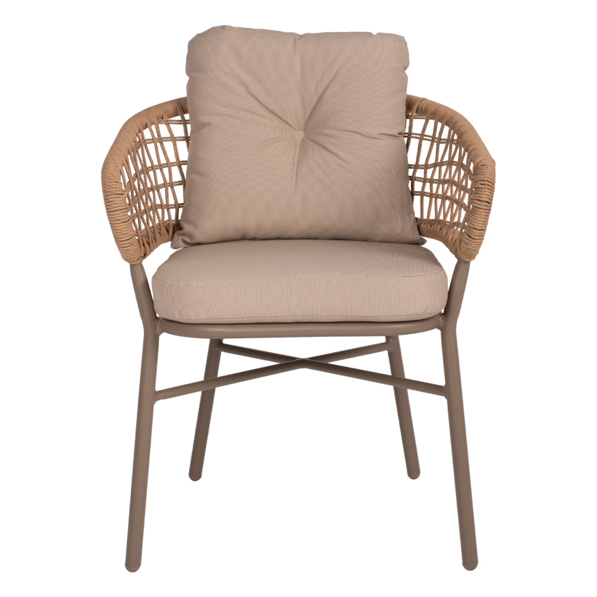 ΠΟΛΥΘΡΟΝΑ ΑΛΟΥΜΙΝΙΟΥ ΜΟΚΑ ΕΠΑΓΓΕΛΜ. RATTAN & ΜΑΞΙΛΑΡΙ ΜΠΕΖ HM5863.02 60x56x84 εκ. - Image 3