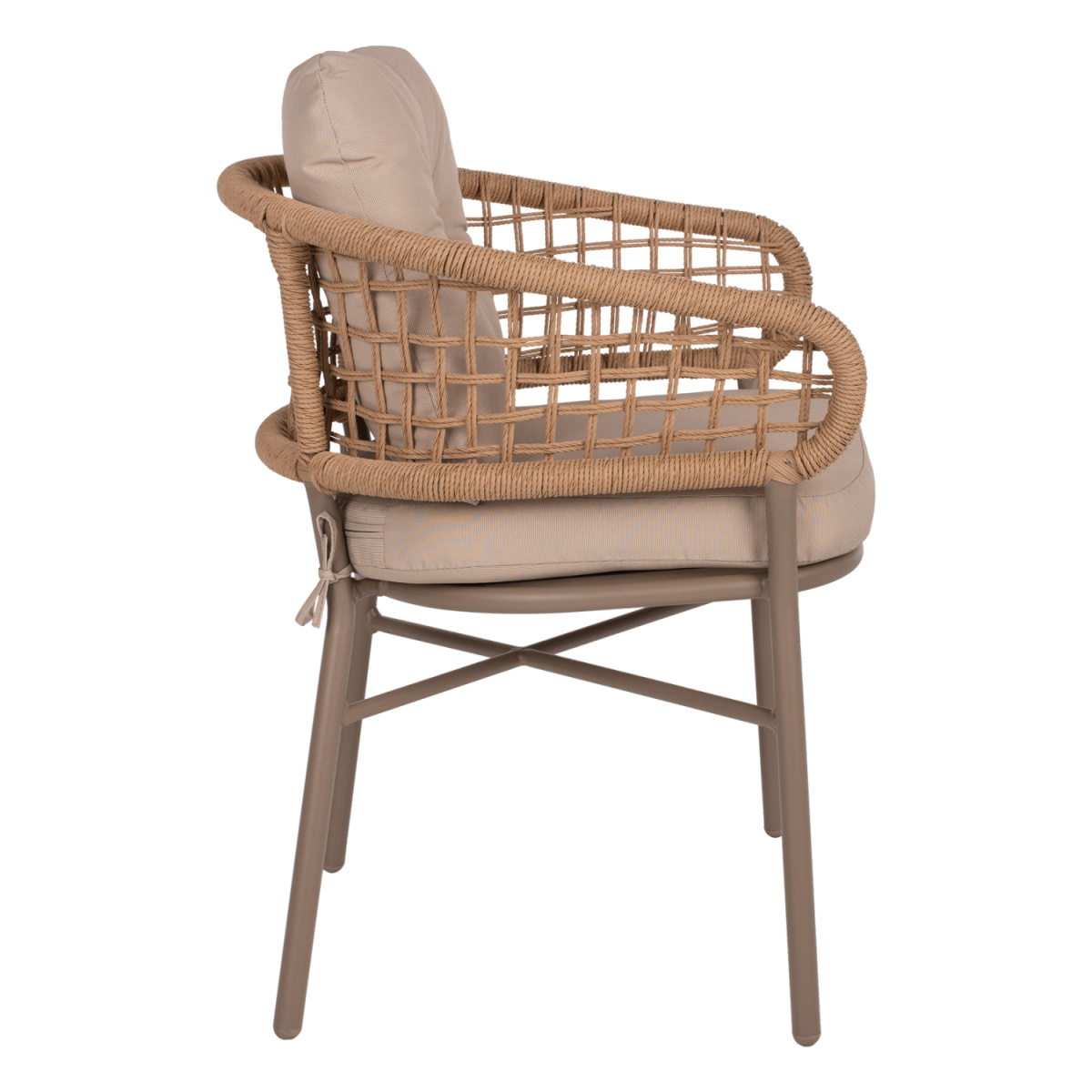 ΠΟΛΥΘΡΟΝΑ ΑΛΟΥΜΙΝΙΟΥ ΜΟΚΑ ΕΠΑΓΓΕΛΜ. RATTAN & ΜΑΞΙΛΑΡΙ ΜΠΕΖ HM5863.02 60x56x84 εκ. - Image 4