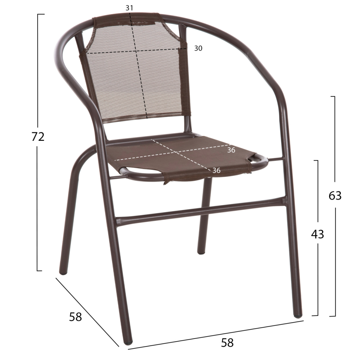 ΠΟΛΥΘΡΟΝΑ ΕΞ.ΧΩΡΟΥ LEDAN HM5977.02 ΜΕΤΑΛΛO & TEXTILENE ΚΑΦΕ 55x58x72Υεκ. - Image 2