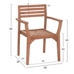 ΠΟΛΥΘΡΟΝΑ ΕΞΩΤ.ΧΩΡΟΥ ERMIONI HM18129 ΞΥΛΟ TEAK--ΦΥΣΙΚΟ ΧΡΩΜΑ 60x59x84Υεκ. - Image 2