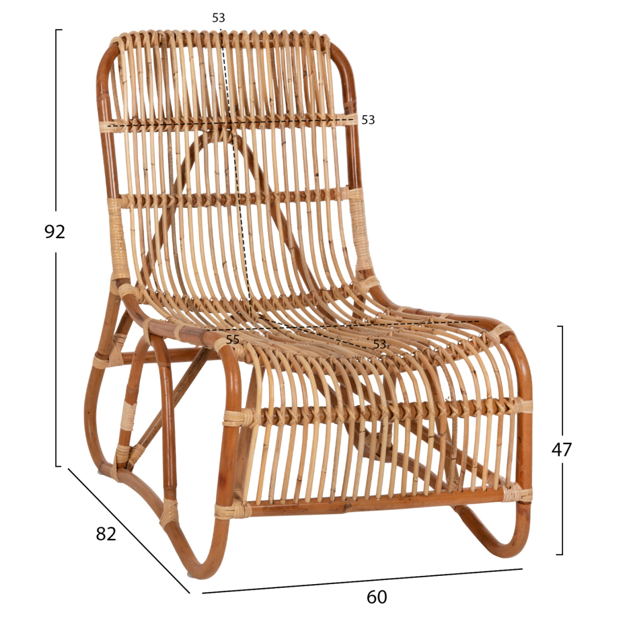 ΠΟΛΥΘΡΟΝΑ BRONNY ΕΞΩΤ.ΧΩΡΟΥ HM9644.01 RATTAN ΣΕ ΦΥΣΙΚΟ ΧΡΩΜΑ 60x82x92Υ εκ. - Image 2