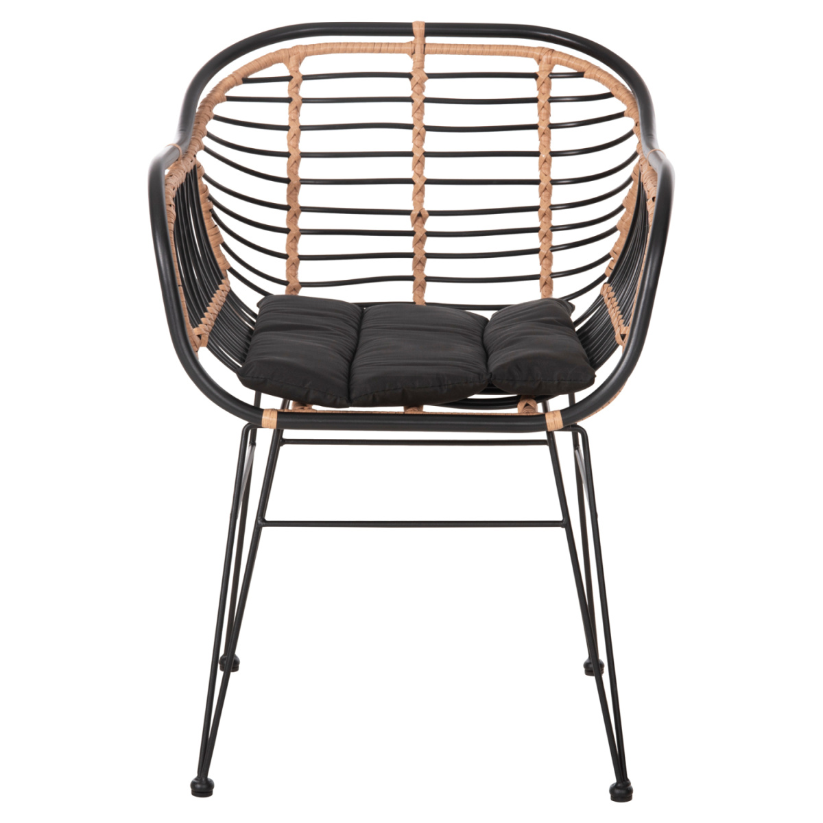 ΠΟΛΥΘΡΟΝΑ ALLEGRA HM5663.11 ΜΕΤΑΛ.ΣΚΕΛΕΤΟΣ-P.E.RATTAN ΜΠΕΖ-ΜΑΥΡΟ 58x59x81Υεκ - Image 3