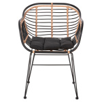 ΠΟΛΥΘΡΟΝΑ ALLEGRA HM5663.11 ΜΕΤΑΛ.ΣΚΕΛΕΤΟΣ-P.E.RATTAN ΜΠΕΖ-ΜΑΥΡΟ 58x59x81Υεκ - Image 3