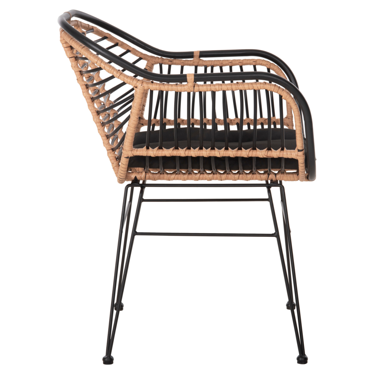 ΠΟΛΥΘΡΟΝΑ ALLEGRA HM5663.11 ΜΕΤΑΛ.ΣΚΕΛΕΤΟΣ-P.E.RATTAN ΜΠΕΖ-ΜΑΥΡΟ 58x59x81Υεκ - Image 4