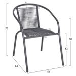 ΠΟΛΥΘΡΟΝΑ SWIFTER HM5969.01 ΜΕΤΑΛΛΟ ΓΚΡΙ-ΣΥΝΘ. RATTAN ΓΚΡΙ 54x61x75Υεκ. - Image 2