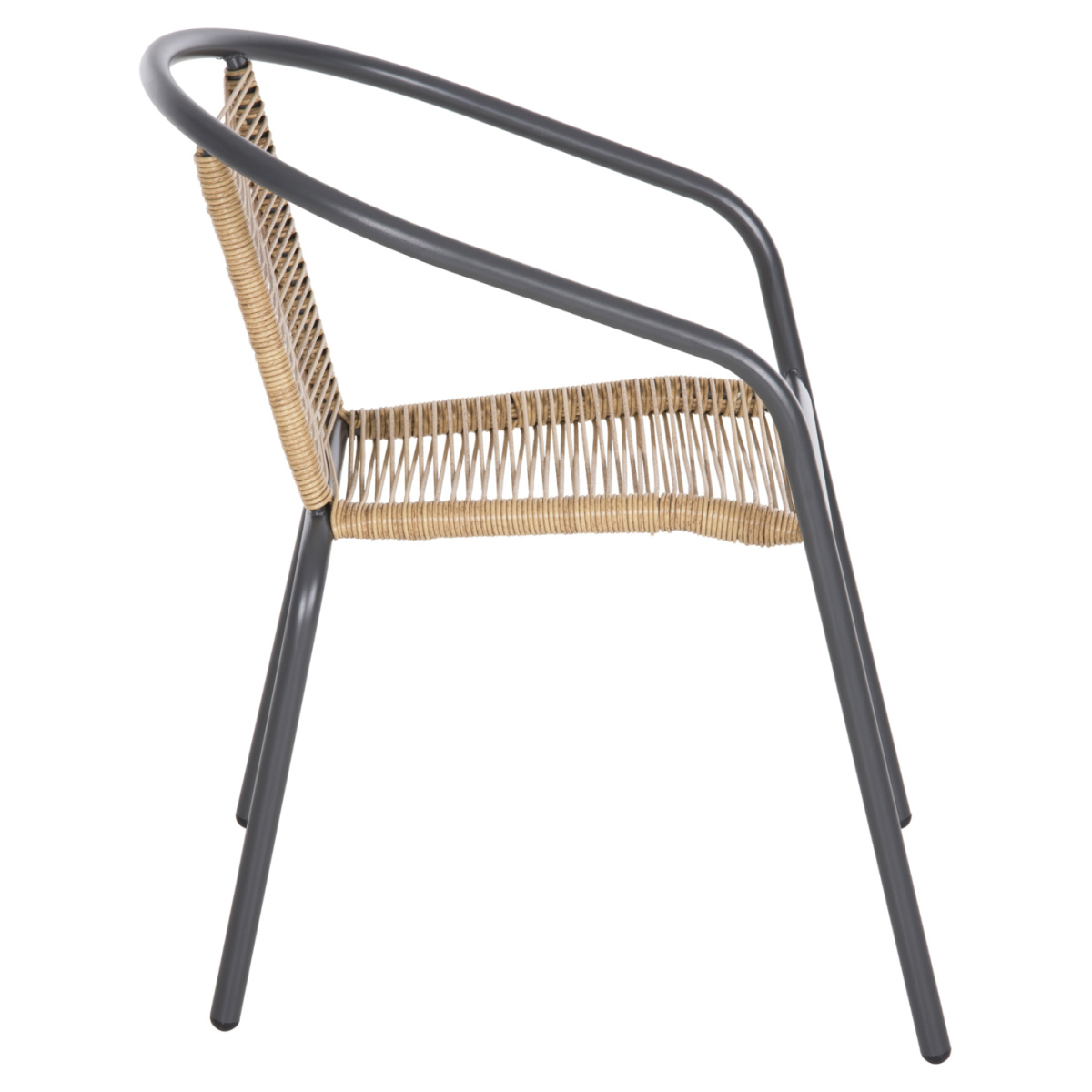 ΠΟΛΥΘΡΟΝΑ SWIFTER HM5969.02 ΜΕΤΑΛΛΟ ΓΚΡΙ-ΣΥΝΘ. RATTAN ΣΕ ΦΥΣΙΚΟ 54x61x75Υεκ. - Image 4