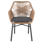 ΠΟΛΥΘΡΟΝΑ TOPIN HM6048.03 ΑΛΟΥΜΙΝΙΟ ΑΝΘΡΑΚΙ-P.E. RATTAN ΜΠΕΖ-ΜΑΞΙΛΑΡΙ ΑΝΘΡΑΚΙ - Image 3