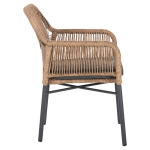 ΠΟΛΥΘΡΟΝΑ TOPIN HM6048.03 ΑΛΟΥΜΙΝΙΟ ΑΝΘΡΑΚΙ-P.E. RATTAN ΜΠΕΖ-ΜΑΞΙΛΑΡΙ ΑΝΘΡΑΚΙ - Image 4