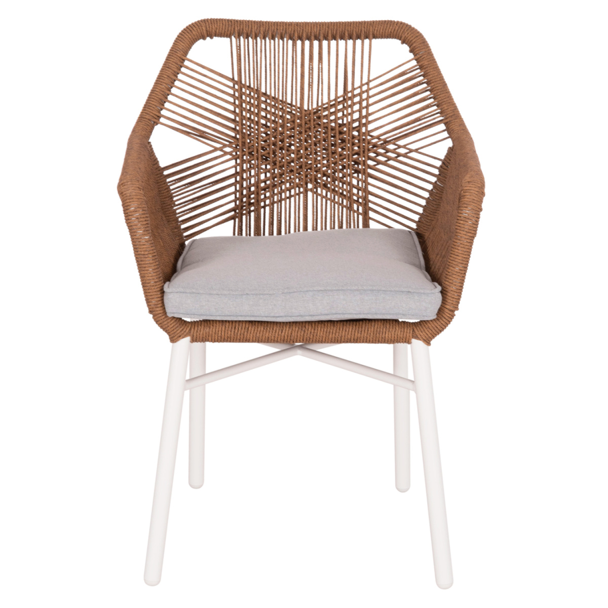 ΠΟΛΥΘΡΟΝΑ TOPIN HM6048.11 ΑΛΟΥΜΙΝΙΟ ΛΕΥΚΟ-P.E. RATTAN ΜΠΕΖ 59x63x81Υεκ - Image 3