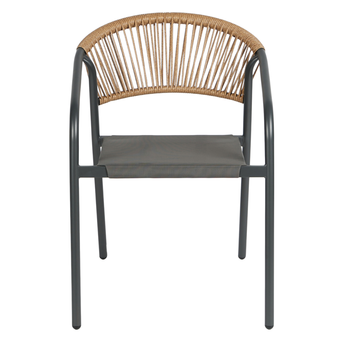 ΠΟΛΥΘΡΟΝΑ HOMAN HM6430.01 ΓΚΡΙ ΜΕΤΑΛΛΟ & TEXTILENE--ΜΠΕΖ P.E.RATTAN 53x58x75Υεκ - Image 3