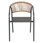 ΠΟΛΥΘΡΟΝΑ HOMAN HM6430.01 ΓΚΡΙ ΜΕΤΑΛΛΟ & TEXTILENE--ΜΠΕΖ P.E.RATTAN 53x58x75Υεκ - Image 3