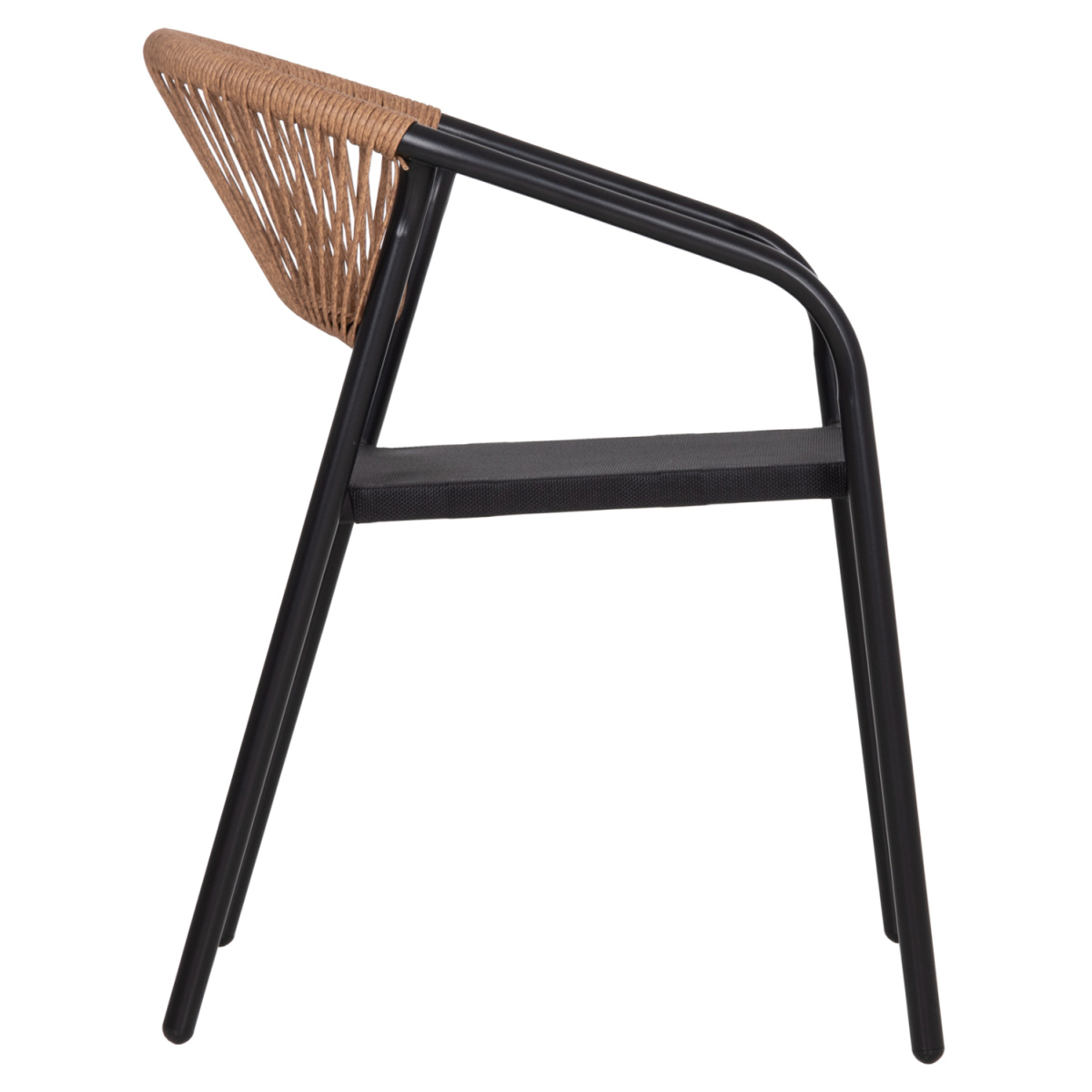 ΠΟΛΥΘΡΟΝΑ HOMAN HM6430.03 ΜΑΥΡΟ ΜΕΤΑΛΛΟ & TEXTILENE--ΜΠΕΖ P.E.RATTAN 53x58x75Υεκ - Image 4