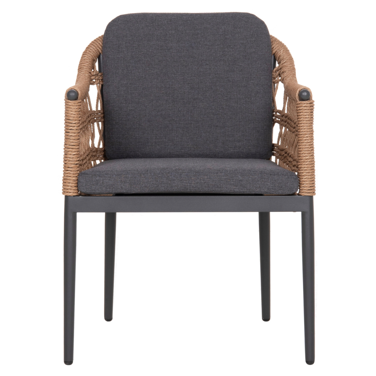 ΠΟΛΥΘΡΟΝΑ BOXER HM6556.01 ΑΛΟΥΜΙΝΙΟ & OLEFIN ΓΚΡΙ-TWIST WICKER 58x60x80Yεκ - Image 3