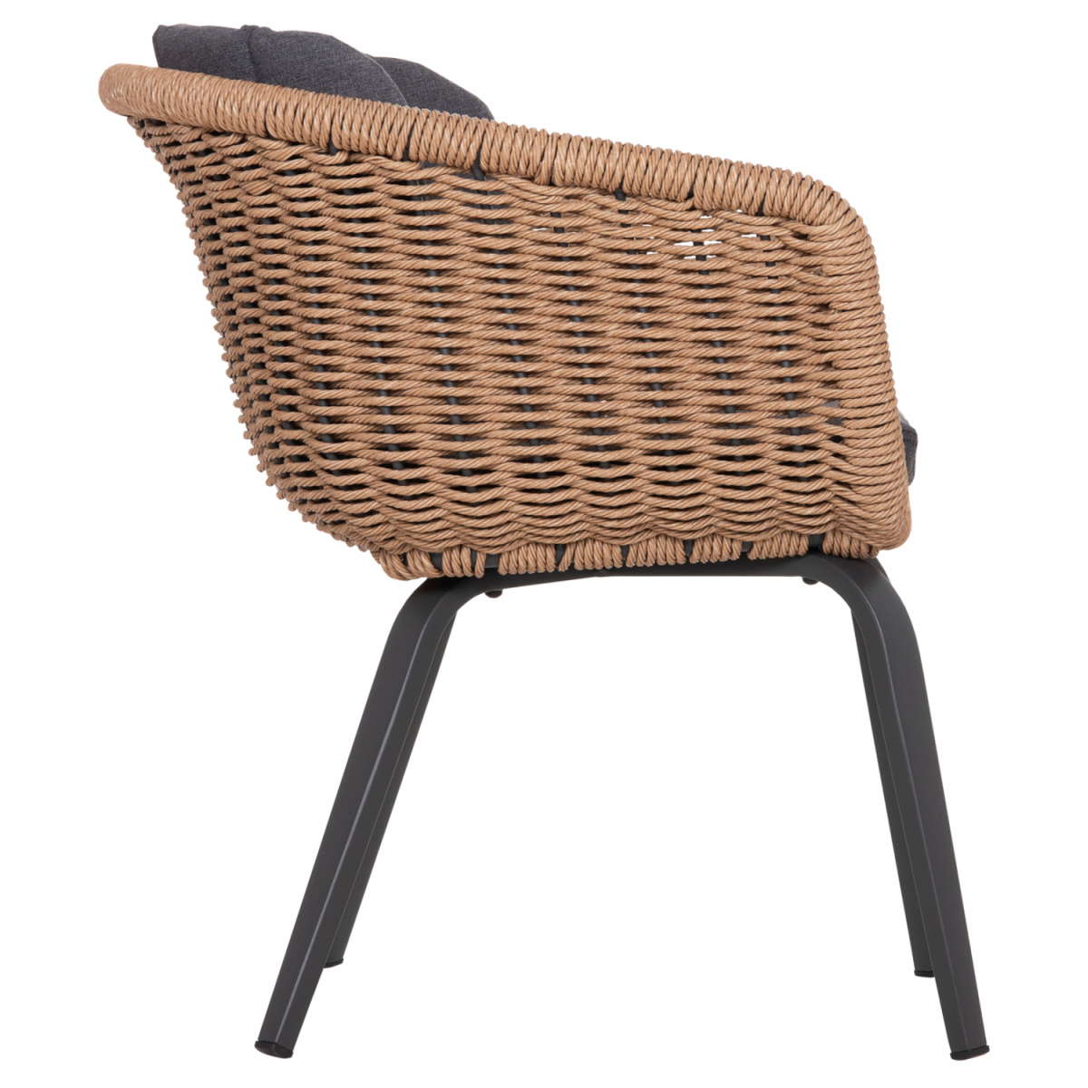 ΠΟΛΥΘΡΟΝΑ VICTUS HM6559.01 ΑΛΟΥΜΙΝΙΟ & OLEFIN ΓΚΡΙ-TWIST WICKER 60x62x76Yεκ - Image 4
