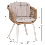 ΠΟΛΥΘΡΟΝΑ VICTUS HM6559.02 ΑΛΟΥΜΙΝΙΟ & OLEFIN ΜΠΕΖ-TWIST WICKER 60x62x76Yεκ - Image 2