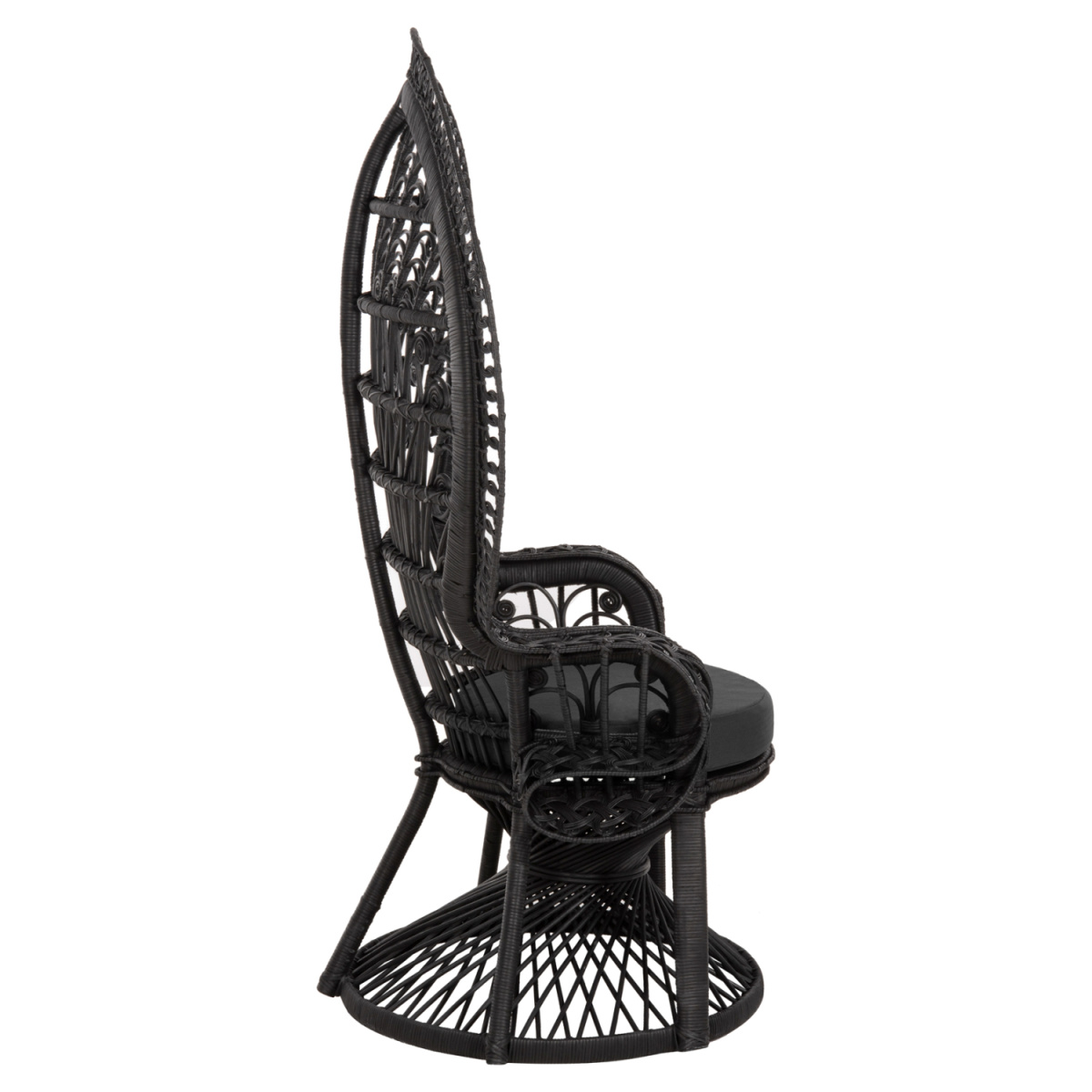 ΠΟΛΥΘΡΟΝΑ ROYAL PEACOCK HM9342.03 RATTAN ΜΑΥΡΟ-ΜΑΞΙΛΑΡΙ ΜΑΥΡΟ 114x72x150Yεκ. - Image 4