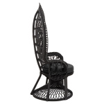 ΠΟΛΥΘΡΟΝΑ ROYAL PEACOCK HM9342.03 RATTAN ΜΑΥΡΟ-ΜΑΞΙΛΑΡΙ ΜΑΥΡΟ 114x72x150Yεκ. - Image 4