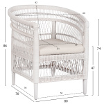 ΠΟΛΥΘΡΟΝΑ MALAWI HM9635.02 ΞΥΛΟ ΜΑΟΝΙ ΜΕ RATTAN ΛΕΥΚΟ-ΛΕΥΚΟ ΜΑΞΙΛΑΡΙ 80x70x86Υεκ. - Image 2