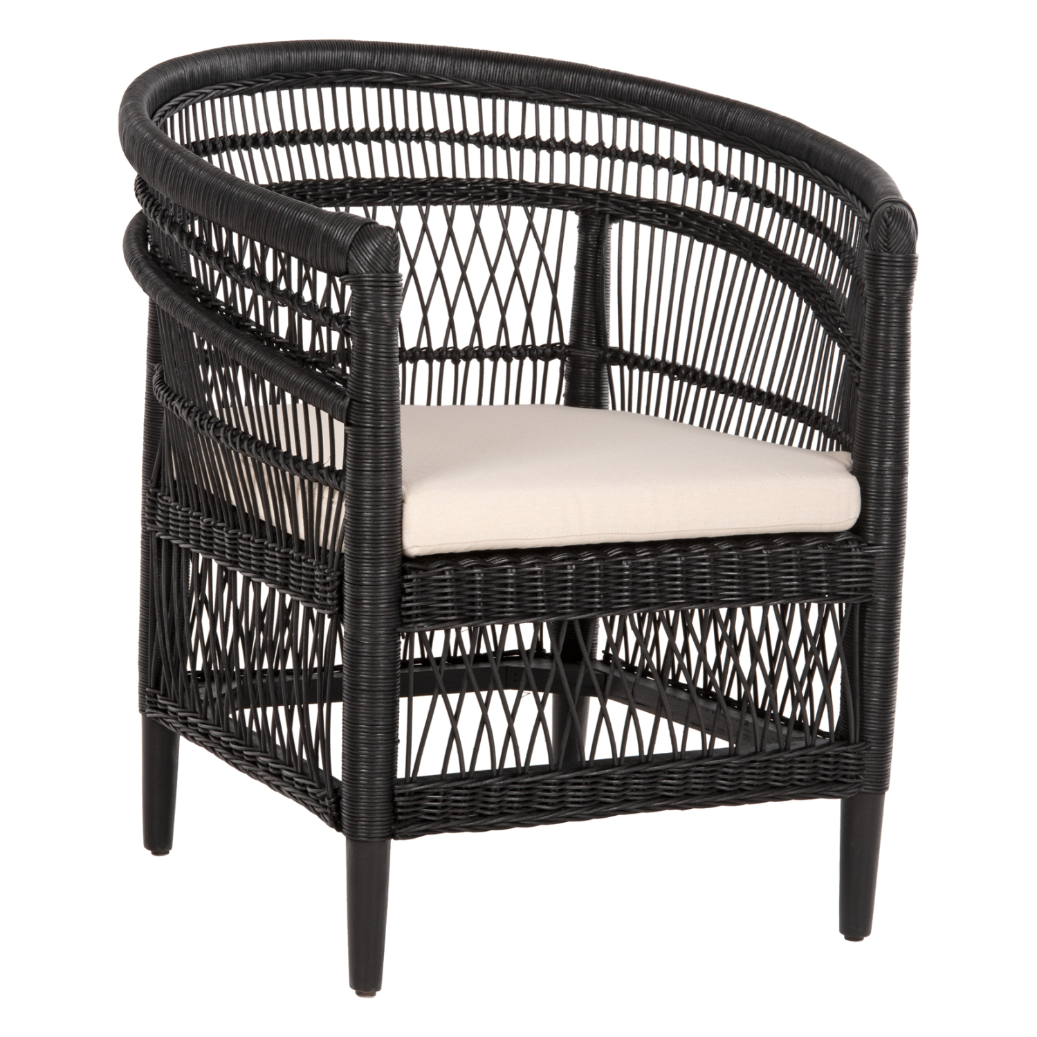 polythrona-fb9963503-xylo-maoni-me-ratta ΠΟΛΥΘΡΟΝΑ MALAWI HM9635.03 ΞΥΛΟ ΜΑΟΝΙ ΜΕ RATTAN ΜΑΥΡΟ-ΛΕΥΚΟ ΜΑΞΙΛΑΡΙ 80x70x86Υεκ. - Image 1