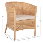 ΠΟΛΥΘΡΟΝΑ APRON HM9818 RATTAN ΠΛΕΚΤΟ ΣΕ ΦΥΣΙΚΟ-ΛΕΥΚΟ ΜΑΞΙΛΑΡΙ 75x70x85Υεκ. - Image 2