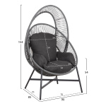 ΠΟΛΥΘΡΟΝΑ-ΦΩΛΙΑ RULER HM6506.01 ΓΚΡΙ ΜΕΤΑΛΛΟ-P.E.RATTAN-ΜΑΞΙΛΑΡΙΑ 90x85x154Υεκ - Image 2