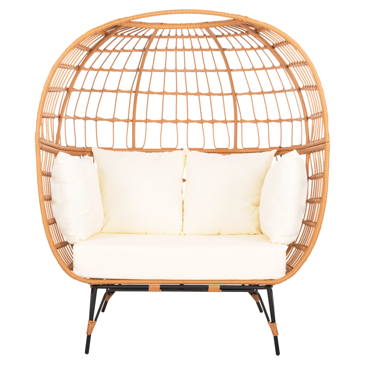 ΠΟΛΥΘΡΟΝΑ ΦΩΛΙΑ MIAMI 2 ΑΤΟΜΩΝ ΤΥΠΟΥ RATTAN HM5870.11 132.5x90x154Υεκ - Image 3