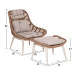 ΠΟΛΥΘΡΟΝΑ LOUNGE ΜΕ ΥΠΟΠΟΔΙΟ REMVAZZO HM6561.02 ΑΛΟΥΜΙΝΙΟ ΜΠΕΖ--WICKER 90x85x96Υεκ - Image 2
