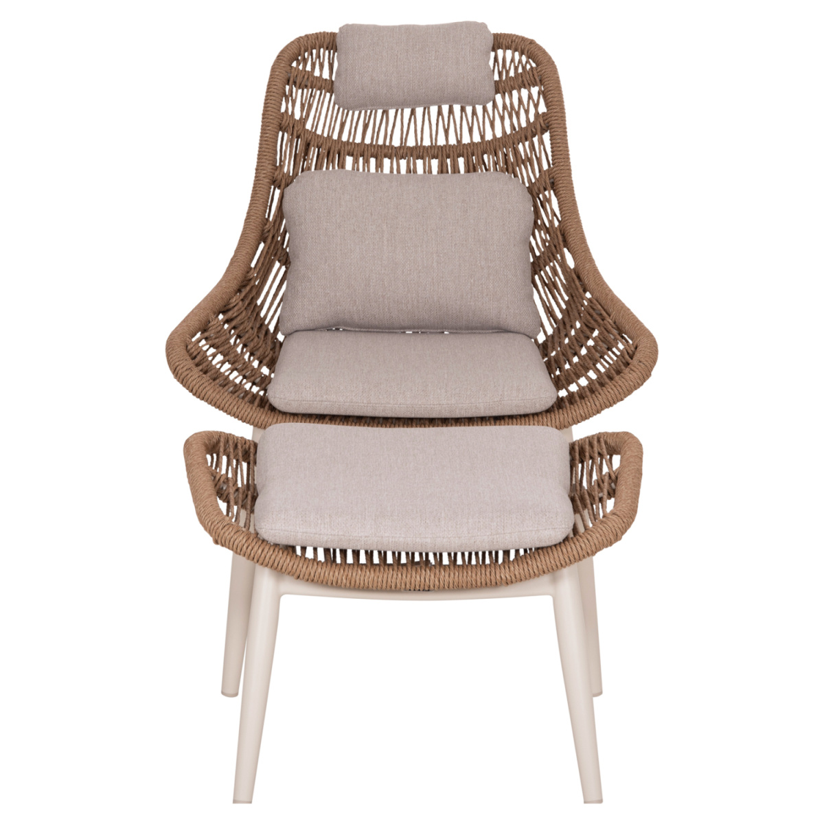 ΠΟΛΥΘΡΟΝΑ LOUNGE ΜΕ ΥΠΟΠΟΔΙΟ REMVAZZO HM6561.02 ΑΛΟΥΜΙΝΙΟ ΜΠΕΖ--WICKER 90x85x96Υεκ - Image 3