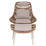 ΠΟΛΥΘΡΟΝΑ LOUNGE ΜΕ ΥΠΟΠΟΔΙΟ REMVAZZO HM6561.02 ΑΛΟΥΜΙΝΙΟ ΜΠΕΖ--WICKER 90x85x96Υεκ - Image 3