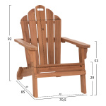 ΠΟΛΥΘΡΟΝΑ LOUNGE ΠΤΥΣΣΟΜΕΝΗ SKALL HM6619 ΞΥΛΟ TEAK ΦΥΣΙΚΟ 70.5x85x92Υεκ. - Image 2