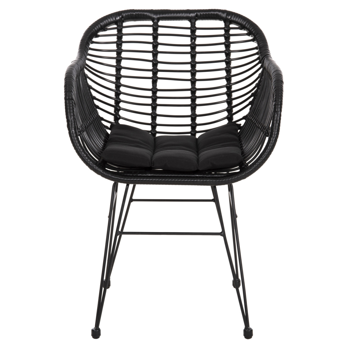 ΠΟΛΥΘΡΟΝΑ ΜΕ ΜΑΞΙΛΑΡΙ ΜΕΤΑΛΛΙΚΗ ALLEGRA HM5450.32 ΜΕ WICKER ΜΑΥΡΟ 58x59x82Υεκ. - Image 3