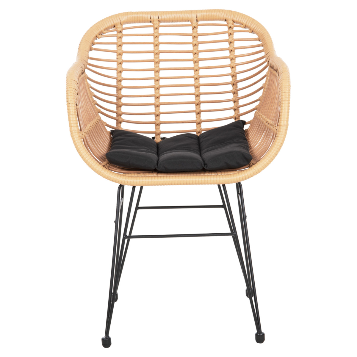 ΠΟΛΥΘΡΟΝΑ ΜΕ ΜΑΞΙΛΑΡΙ ΜΕΤΑΛΛΙΚΗ ALLEGRA HM5450.31 ΜΕ WICKER ΜΠΕΖ 58x59x82Υ - Image 3
