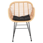 ΠΟΛΥΘΡΟΝΑ ΜΕ ΜΑΞΙΛΑΡΙ ΜΕΤΑΛΛΙΚΗ ALLEGRA HM5450.31 ΜΕ WICKER ΜΠΕΖ 58x59x82Υ - Image 3