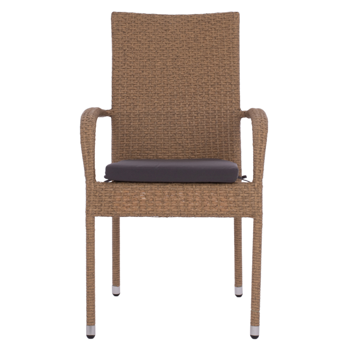 ΠΟΛΥΘΡΟΝΑ ΜΕΤΑΛΛΙΚΗ ANISHA HM5685.02 ΜΕ ΜΑΞΙΛΑΡΙ WICKER ΚΑΦΕ-ΜΟΚΑ ΣΤΟΙΒ/ΜΕΝΗ 56x60x94 εκ. - Image 3