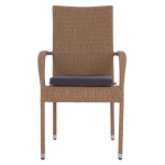 ΠΟΛΥΘΡΟΝΑ ΜΕΤΑΛΛΙΚΗ ANISHA HM5685.02 ΜΕ ΜΑΞΙΛΑΡΙ WICKER ΚΑΦΕ-ΜΟΚΑ ΣΤΟΙΒ/ΜΕΝΗ 56x60x94 εκ. - Image 3