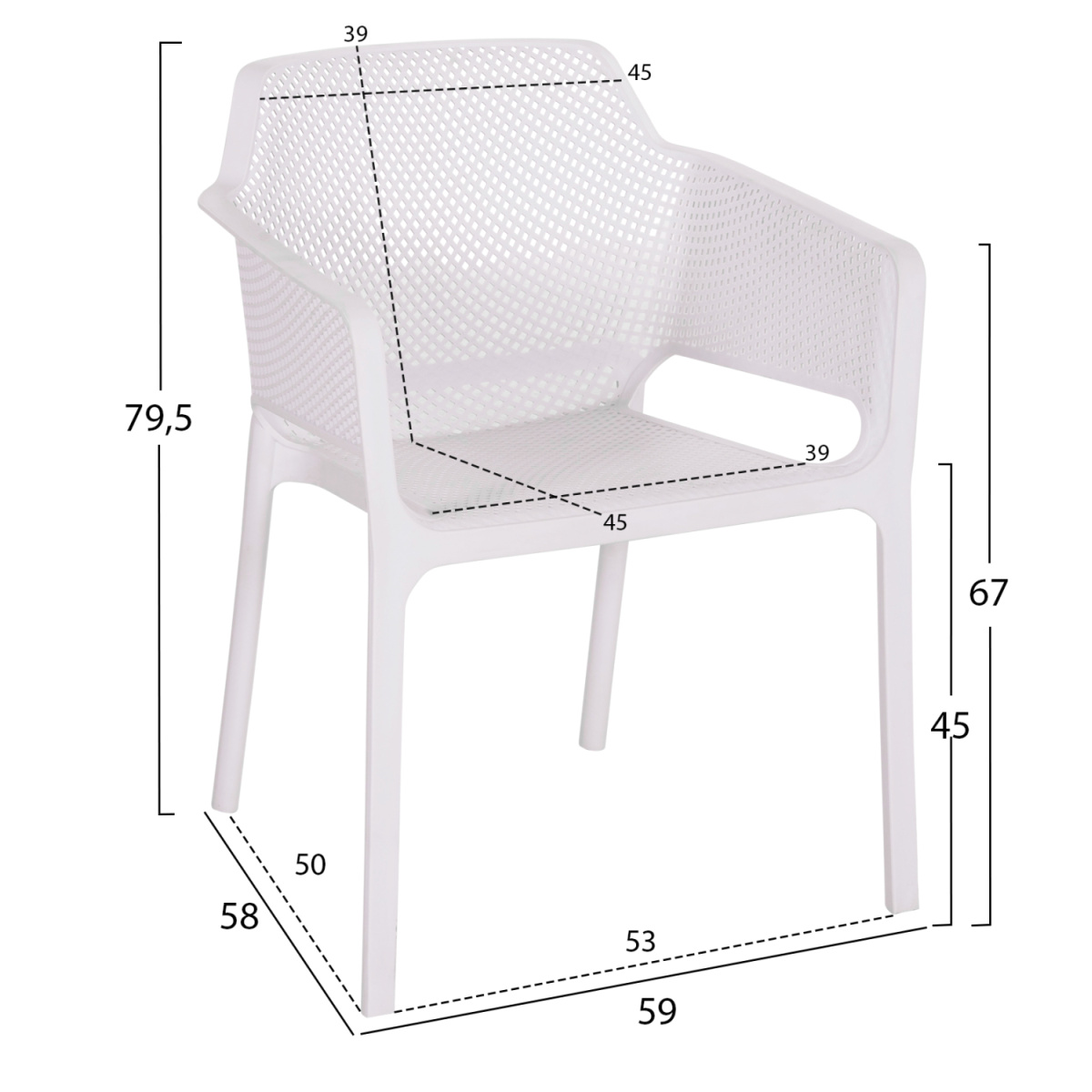 ΠΟΛΥΘΡΟΝΑ ΠΟΛΥΠΡΟΠΥΛΕΝΙΟΥ JOHN HM6103.01 ΛΕΥΚΗ 59x58x79.5Υεκ. - Image 2