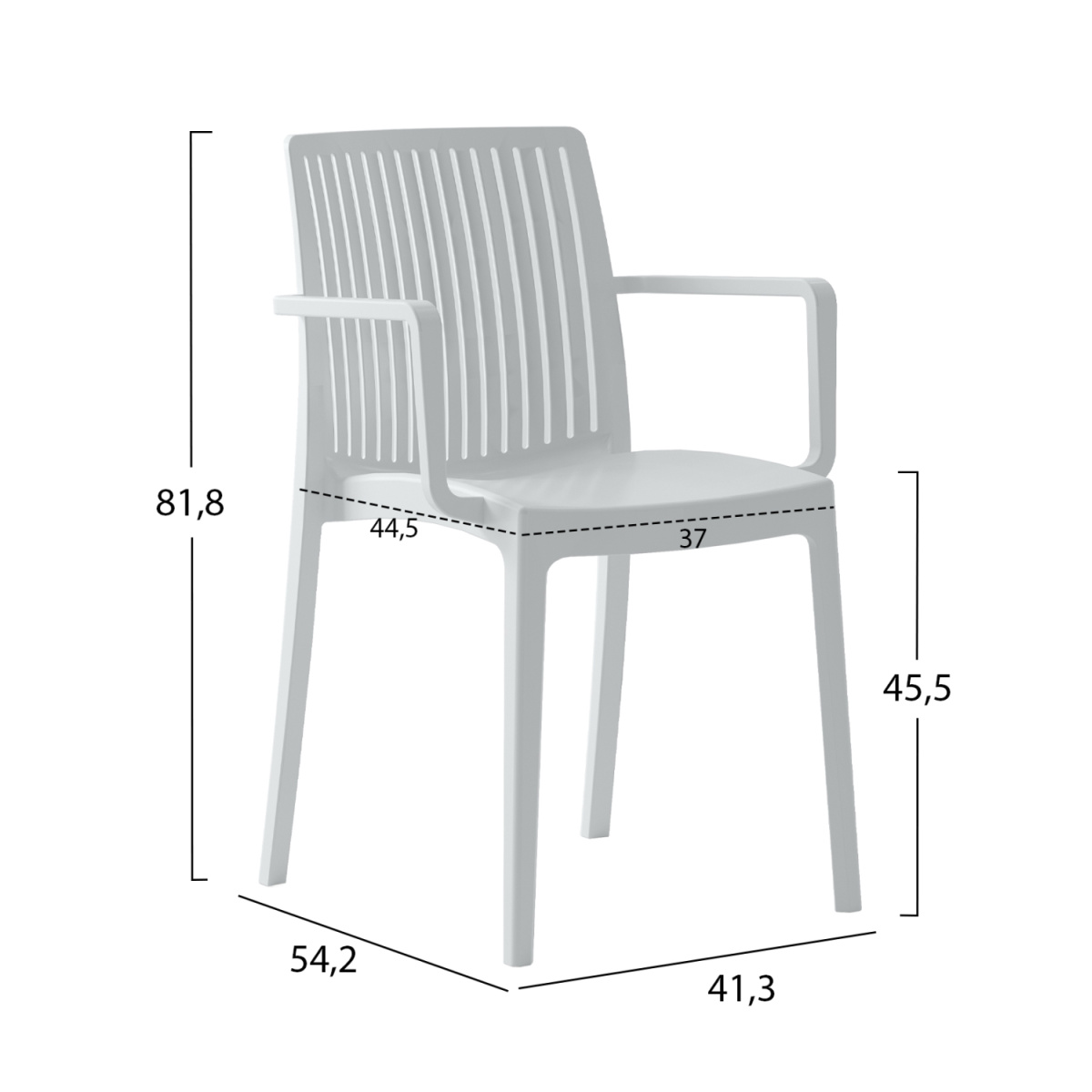 ΠΟΛΥΘΡΟΝΑ ΠΟΛΥΠΡΟΠΥΛΕΝΙΟΥ IDA HM6127.01 ΛΕΥΚΗ 53x50x82Υεκ. - Image 2