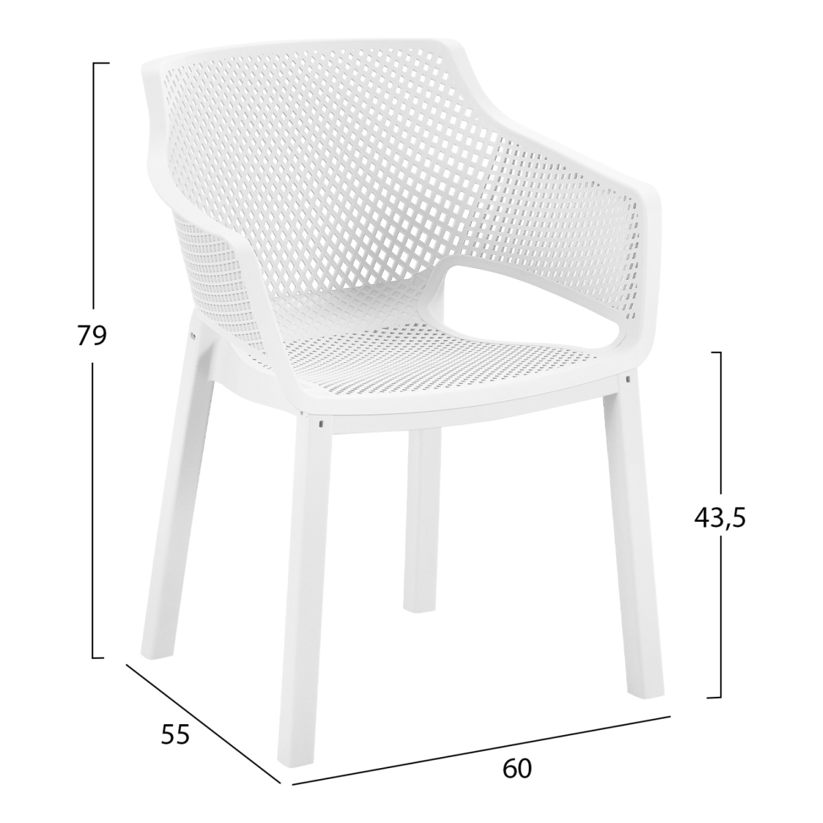 ΠΟΛΥΘΡΟΝΑ ΠΟΛΥΠΡΟΠΥΛΕΝΙΟΥ PEGGY HM6368.01 ΛΕΥΚΟ 60x55x79Υεκ - Image 2